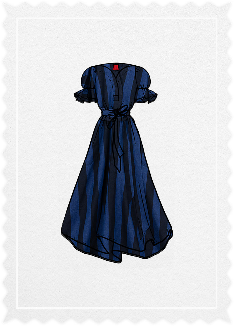 Striped Linen 'Prinzessin' Dress
