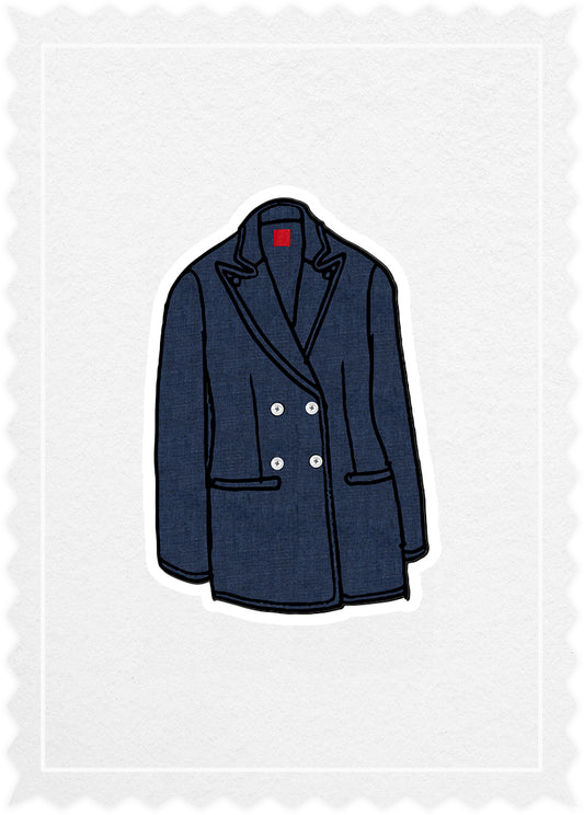 Herringbone Linen 'Drapy Blazer'