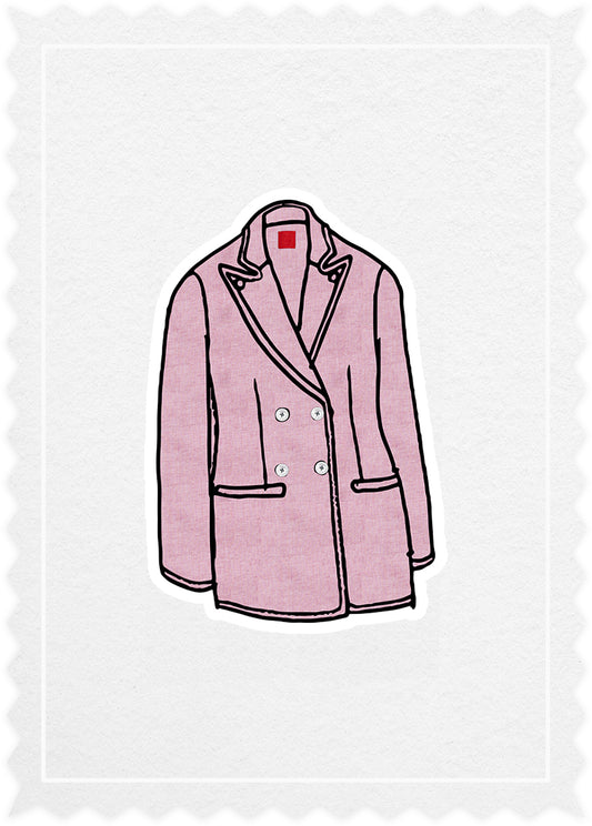 Herringbone Linen 'Drapy Blazer'