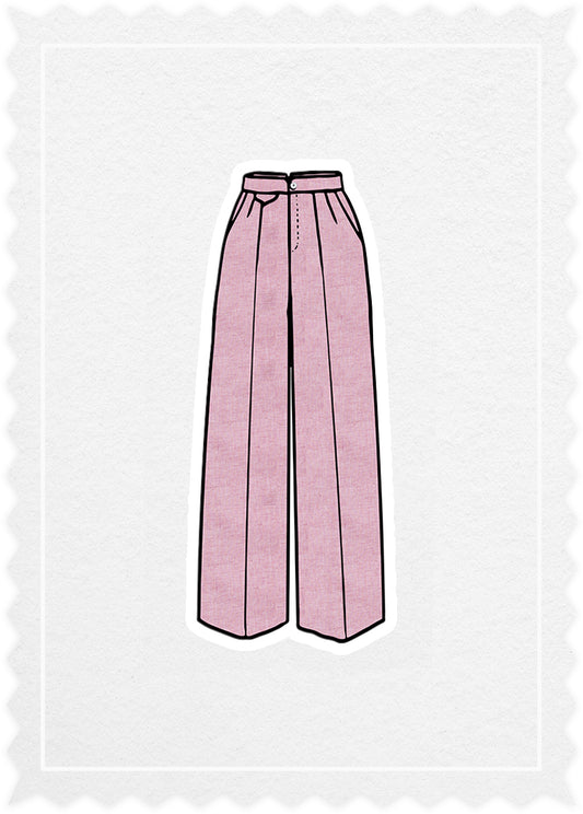 Herringbone Linen 'Carlotta Pants'