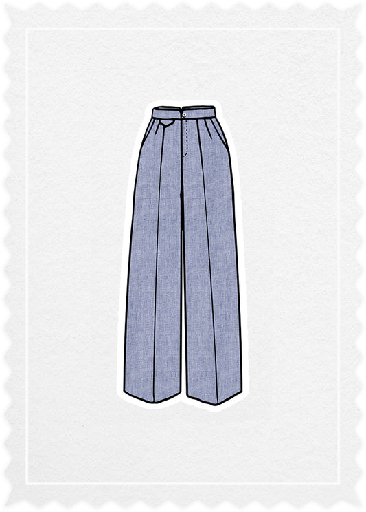Herringbone Linen 'Carlotta Pants'