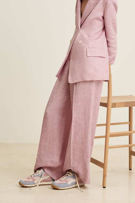 Herringbone Linen 'Carlotta Pants'