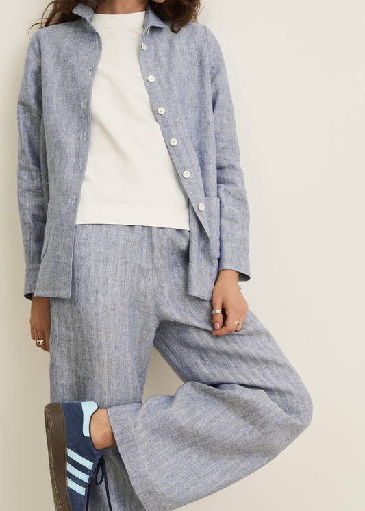 Herringbone Linen 'Pocket Shirt'