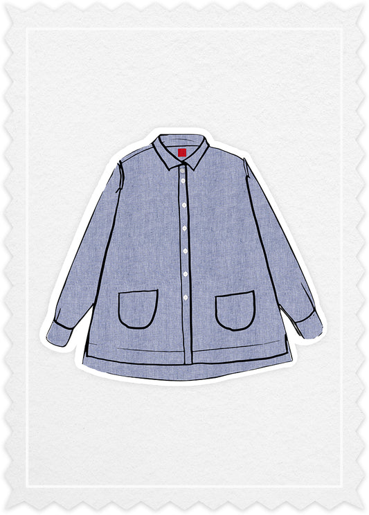 Herringbone Linen 'Pocket Shirt'